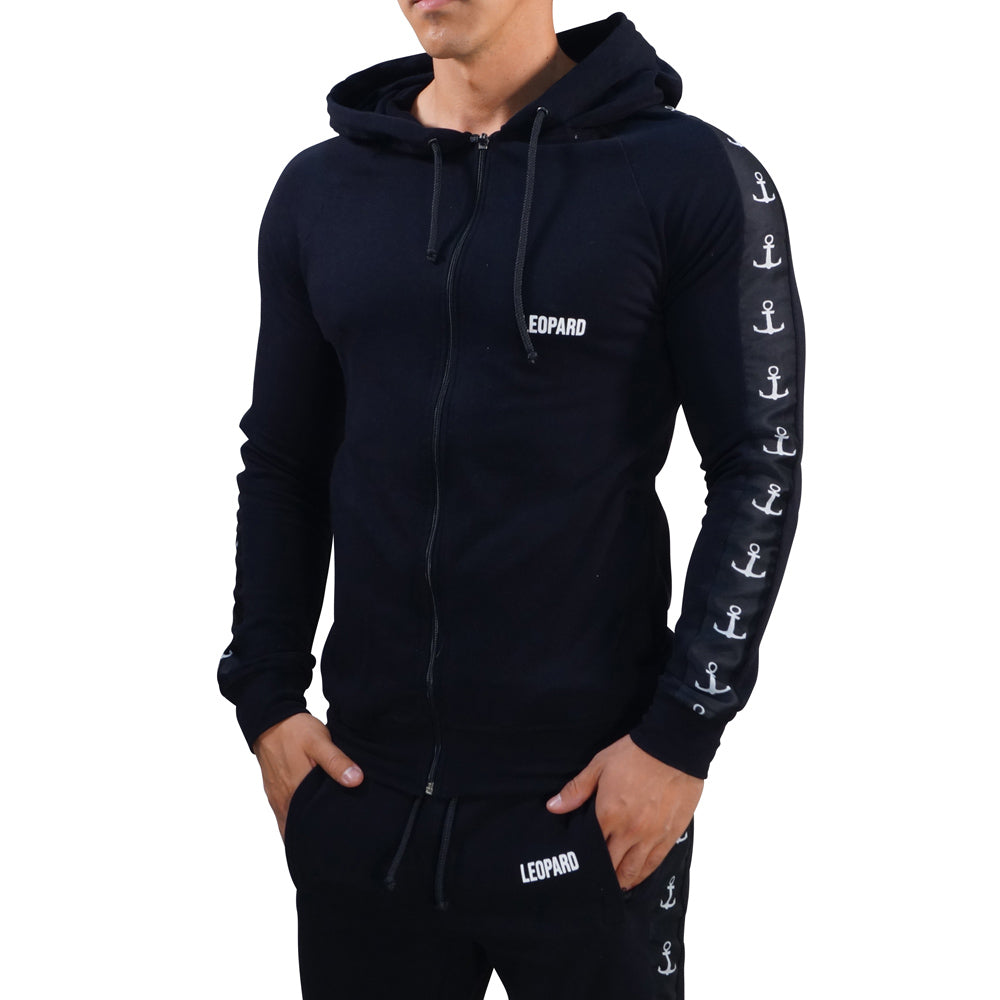 Alpha Track Jacket Logo Stripe Black