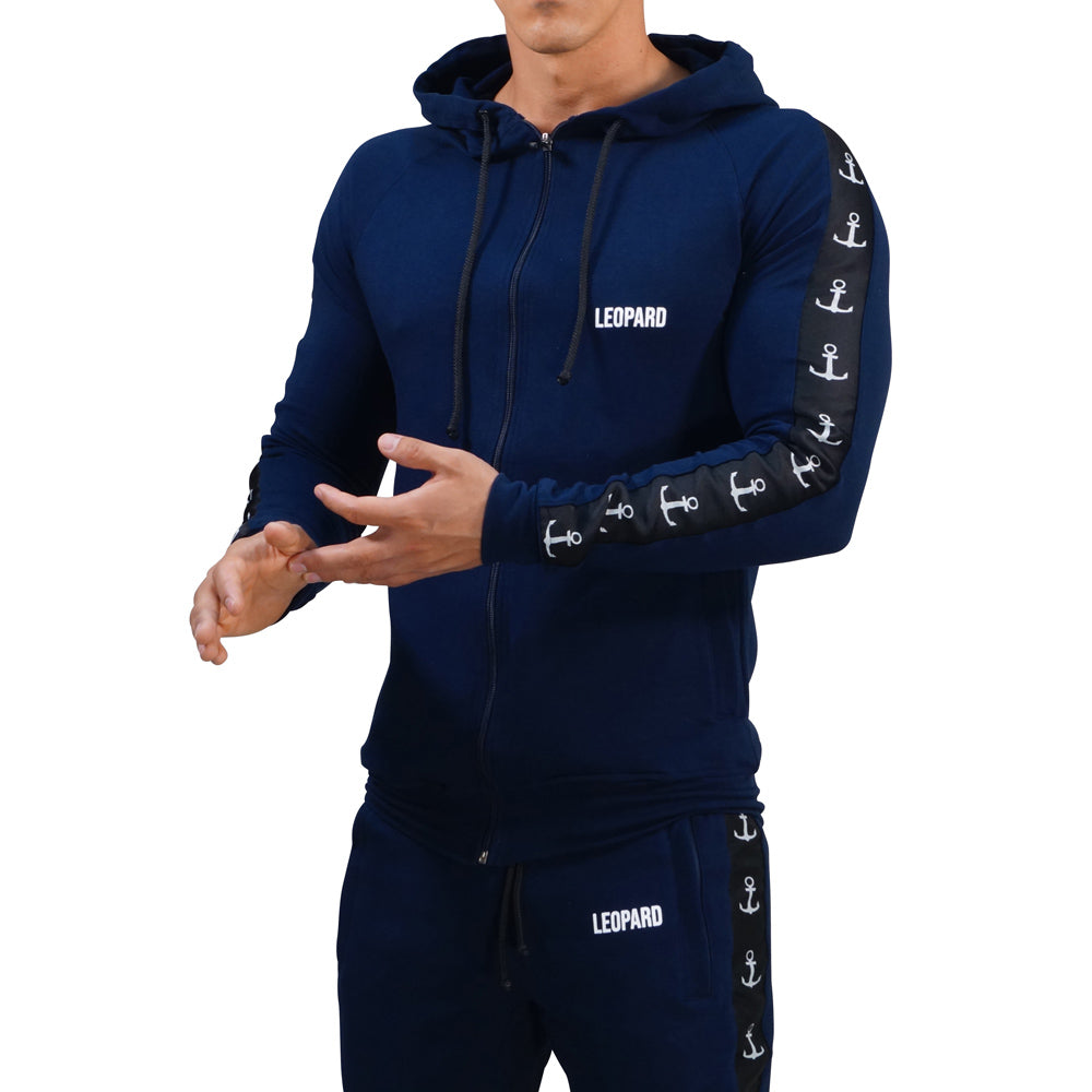 Alpha Track Jacket Logo Stripe Navy