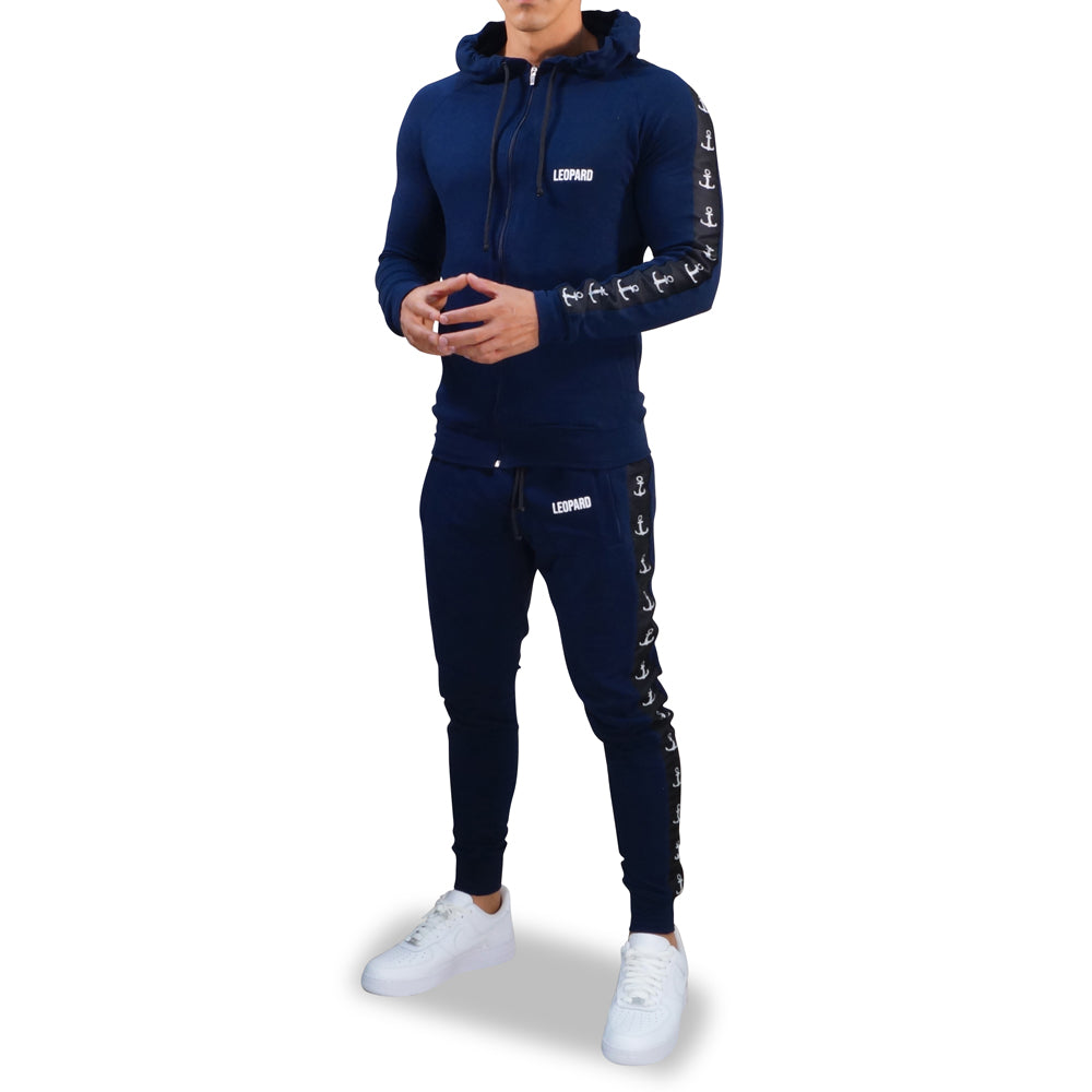 Alpha Track Jacket Logo Stripe Navy