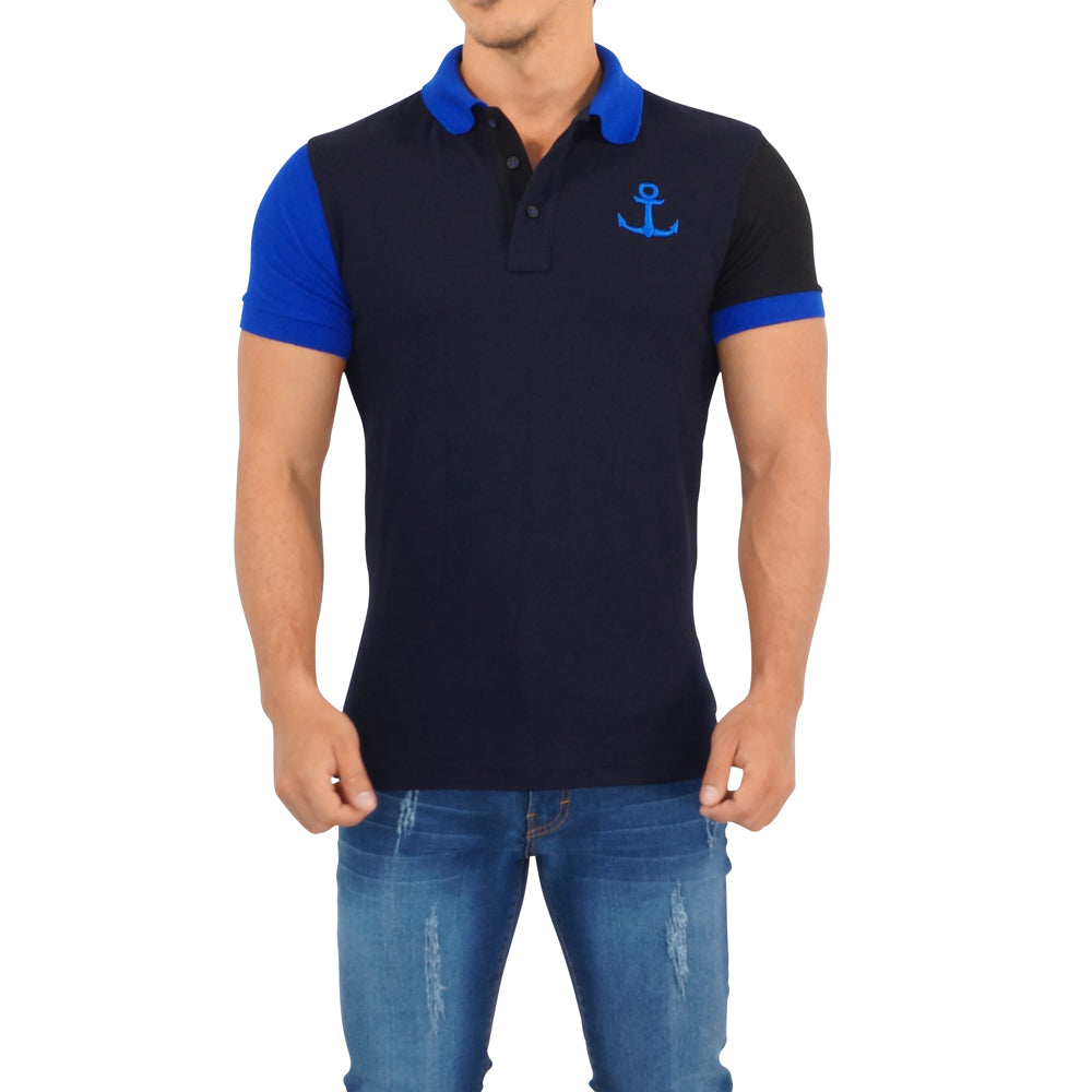 Polo Comb Marino Mg Rey/Negro