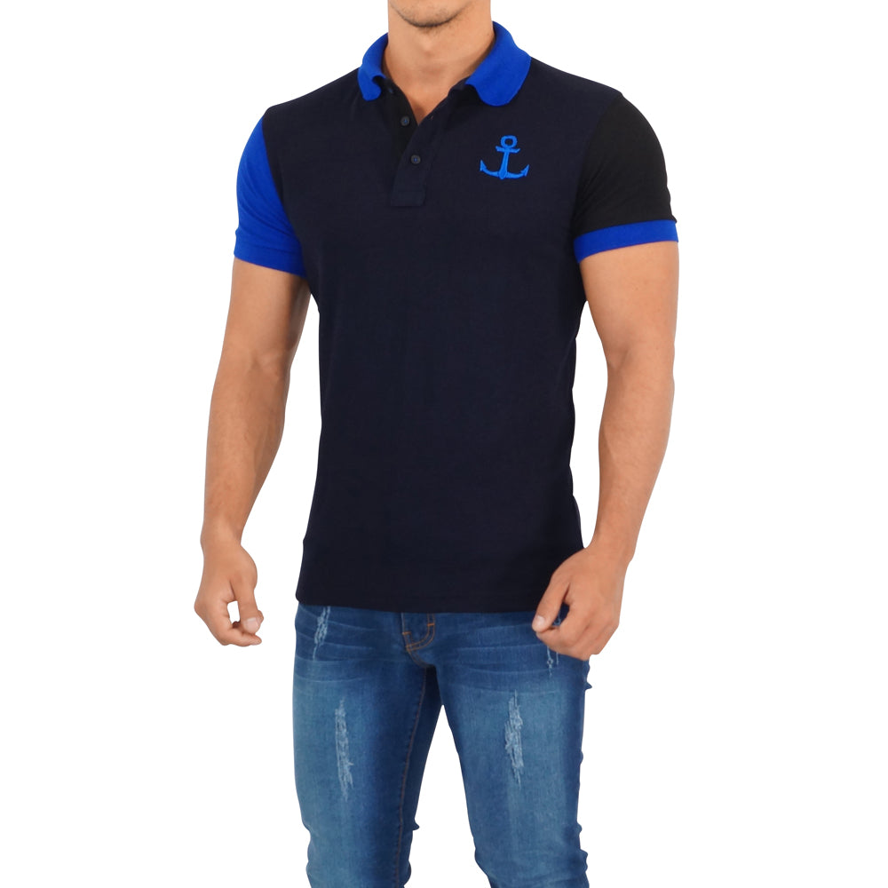 Polo Comb Marino Mg Rey/Negro