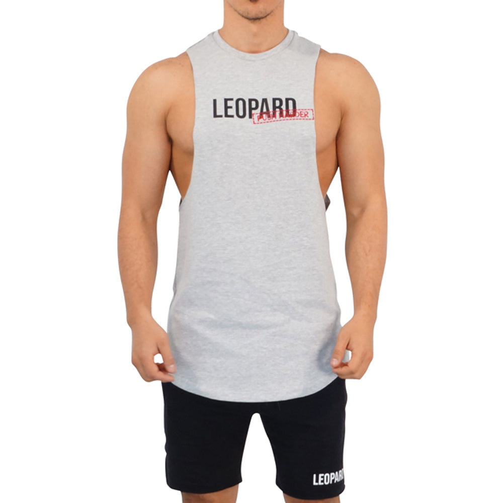 Gym Sleeveless Tee Jaspe Logo Push Harder