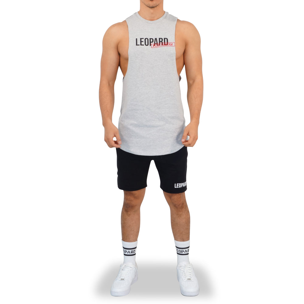 Gym Sleeveless Tee Jaspe Logo Push Harder