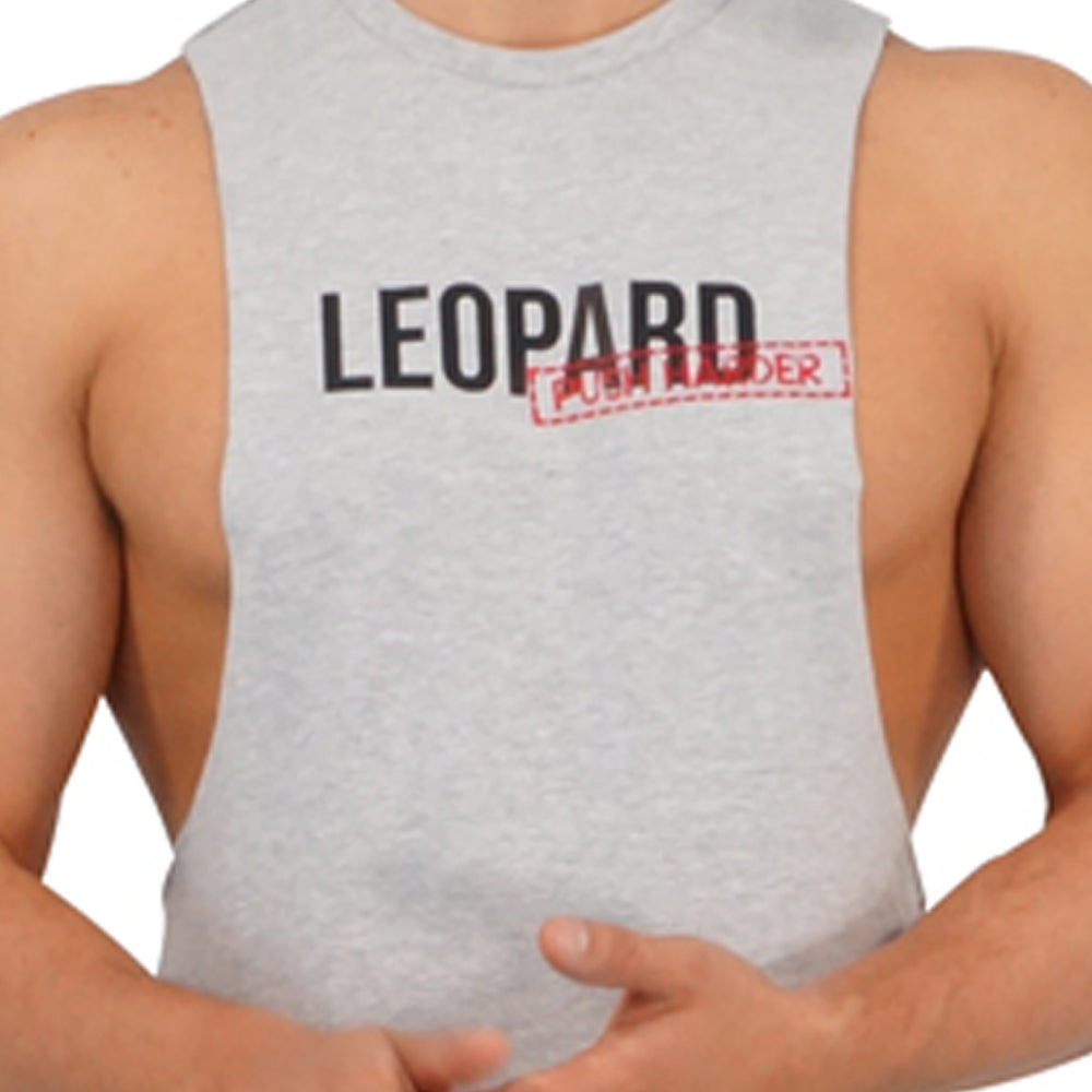 Gym Sleeveless Tee Jaspe Logo Push Harder