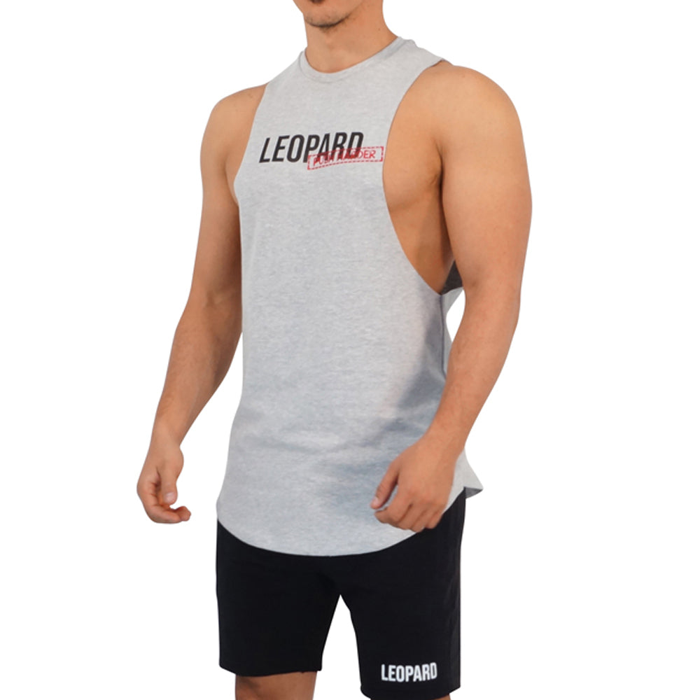 Gym Sleeveless Tee Jaspe Logo Push Harder