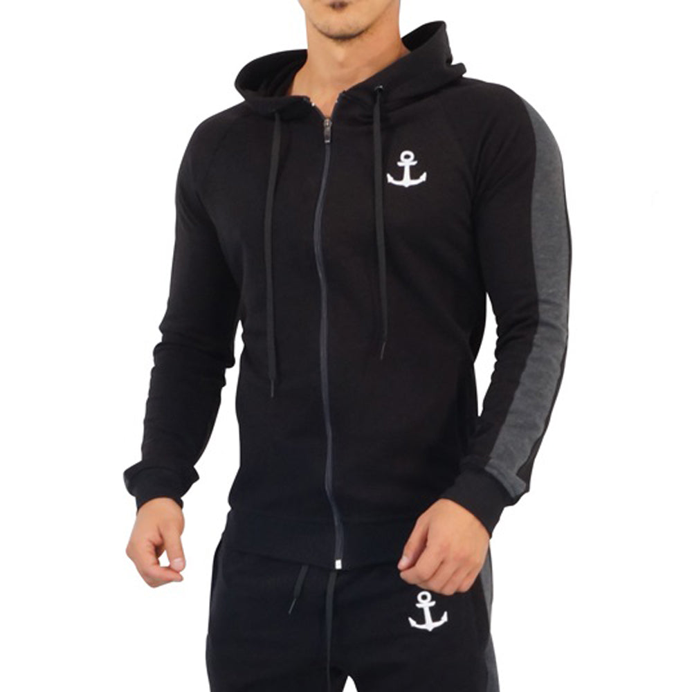 Alpha Track Jacket Black Stripe Oxford