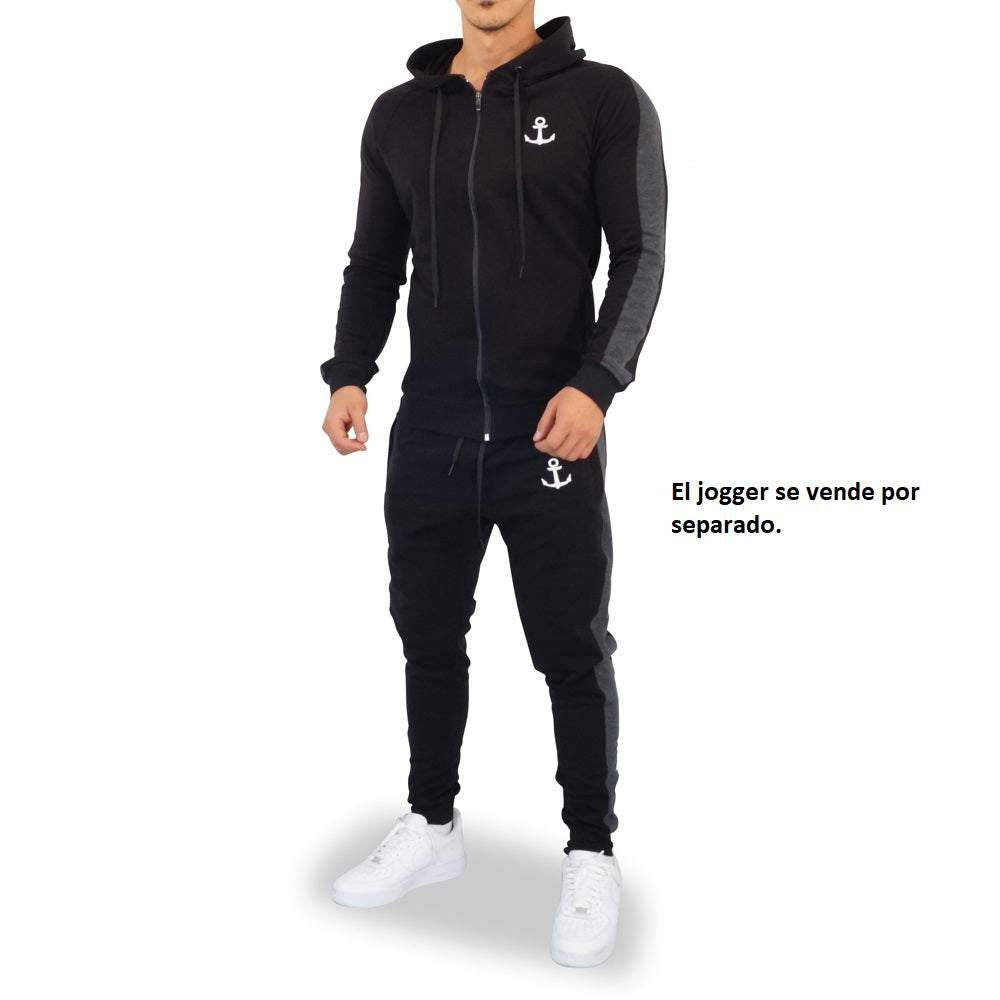 Alpha Track Jacket Black Stripe Oxford