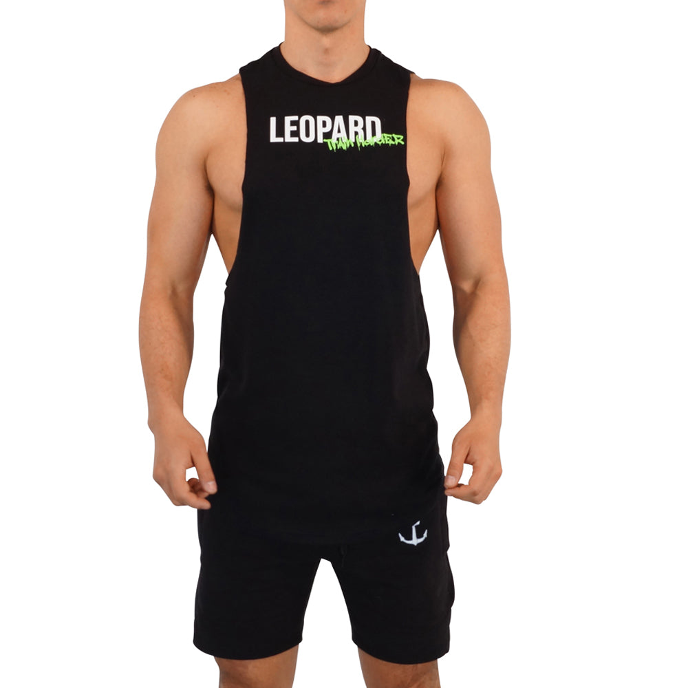 Gym Sleeveless Tee Negro Logo Train Harder