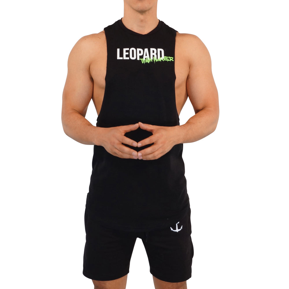 Gym Sleeveless Tee Negro Logo Train Harder