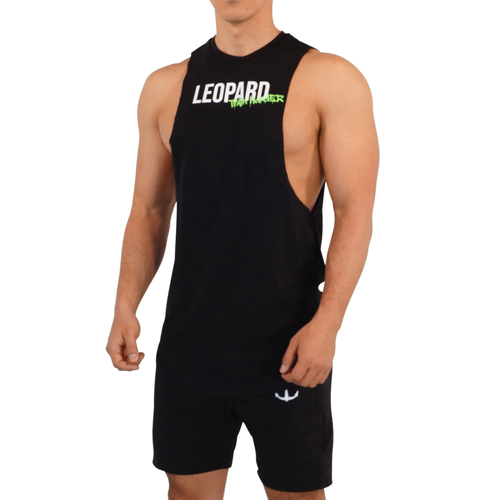 Gym Sleeveless Tee Negro Logo Train Harder