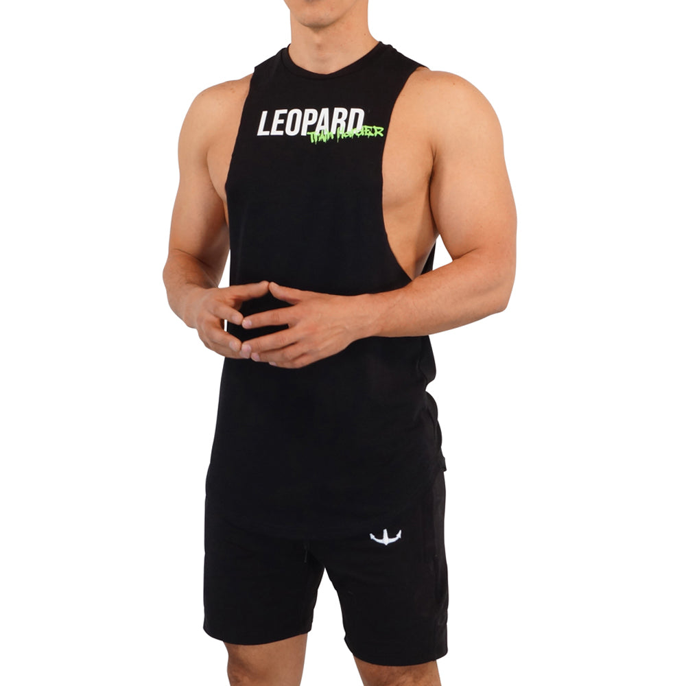 Gym Sleeveless Tee Negro Logo Train Harder