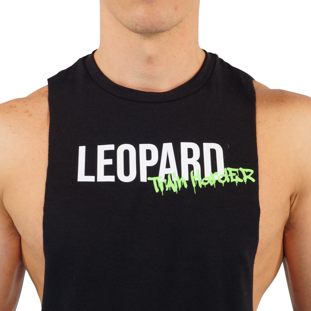 Gym Sleeveless Tee Negro Logo Train Harder