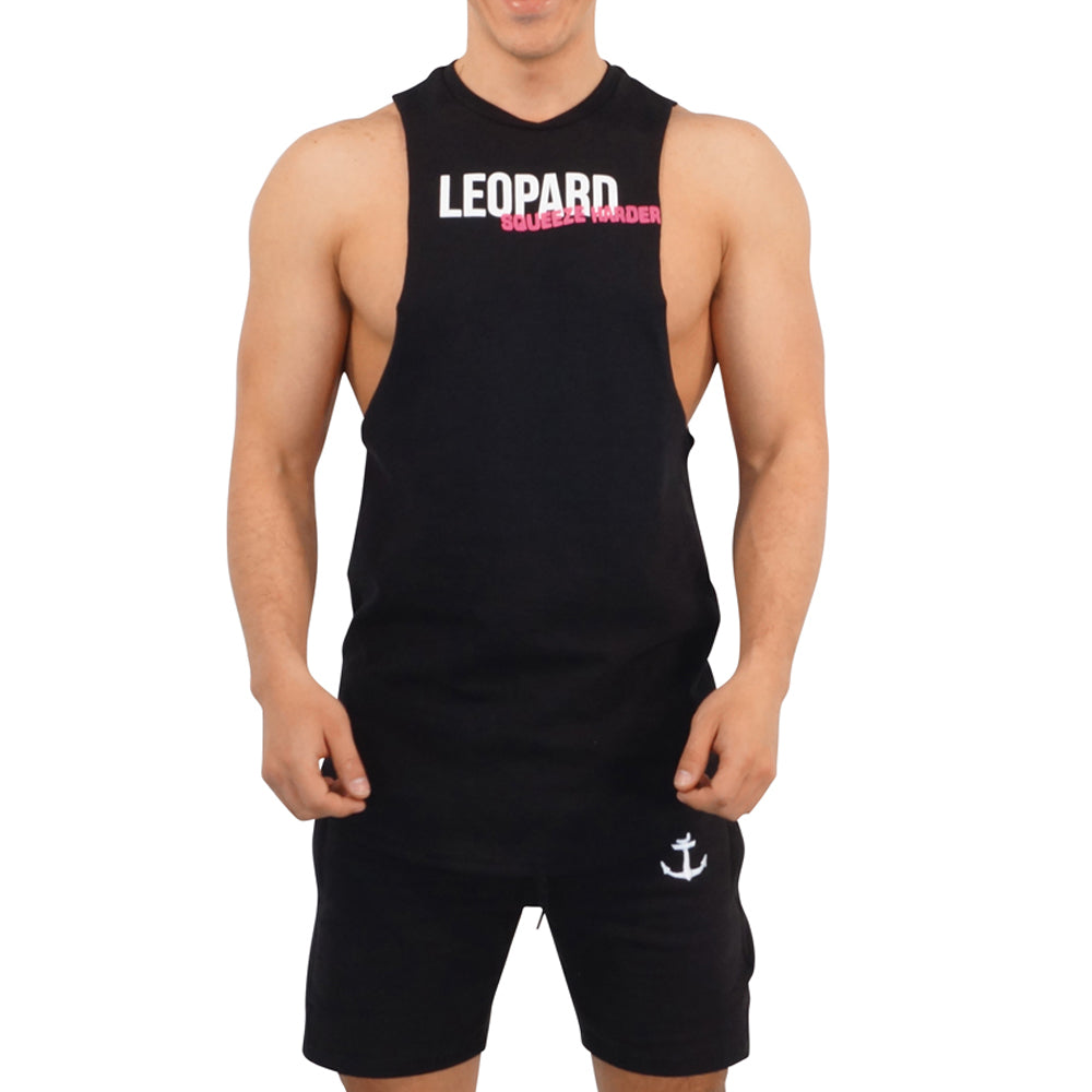 Gym Sleeveless Tee Negro Logo Squeeze Harder