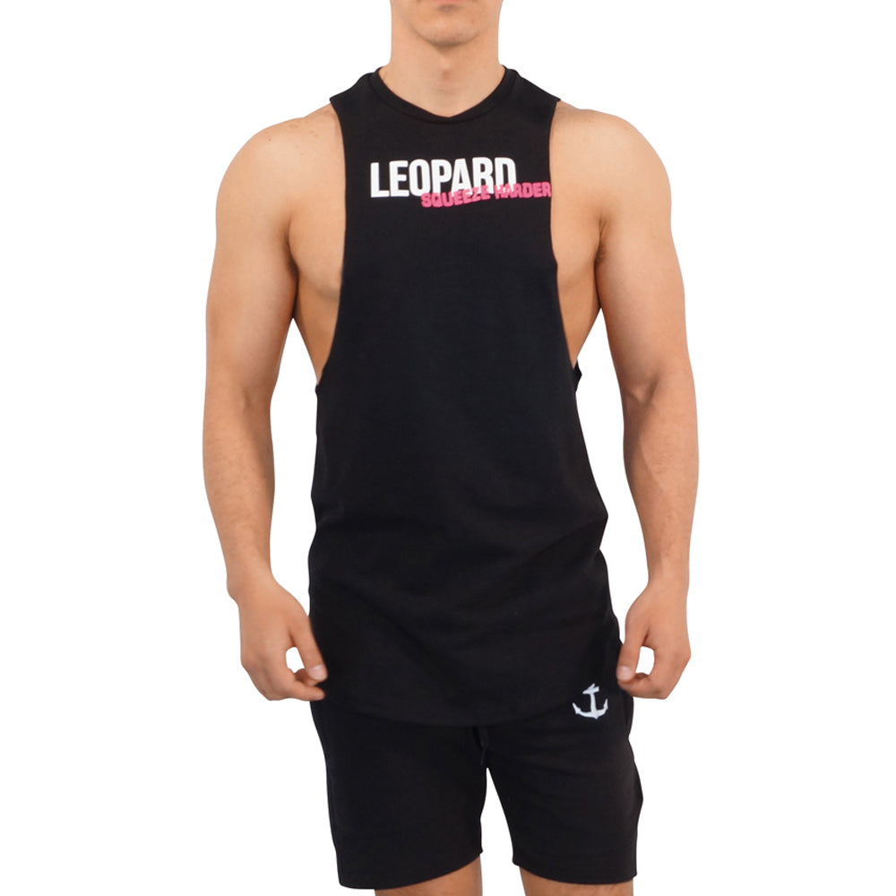 Gym Sleeveless Tee Negro Logo Squeeze Harder