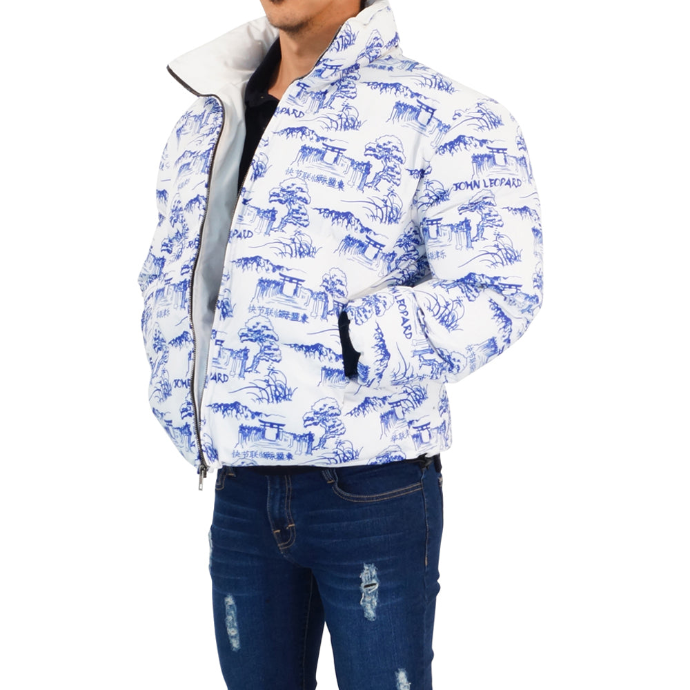 Puffer Jacket Pattern White Zen Garden