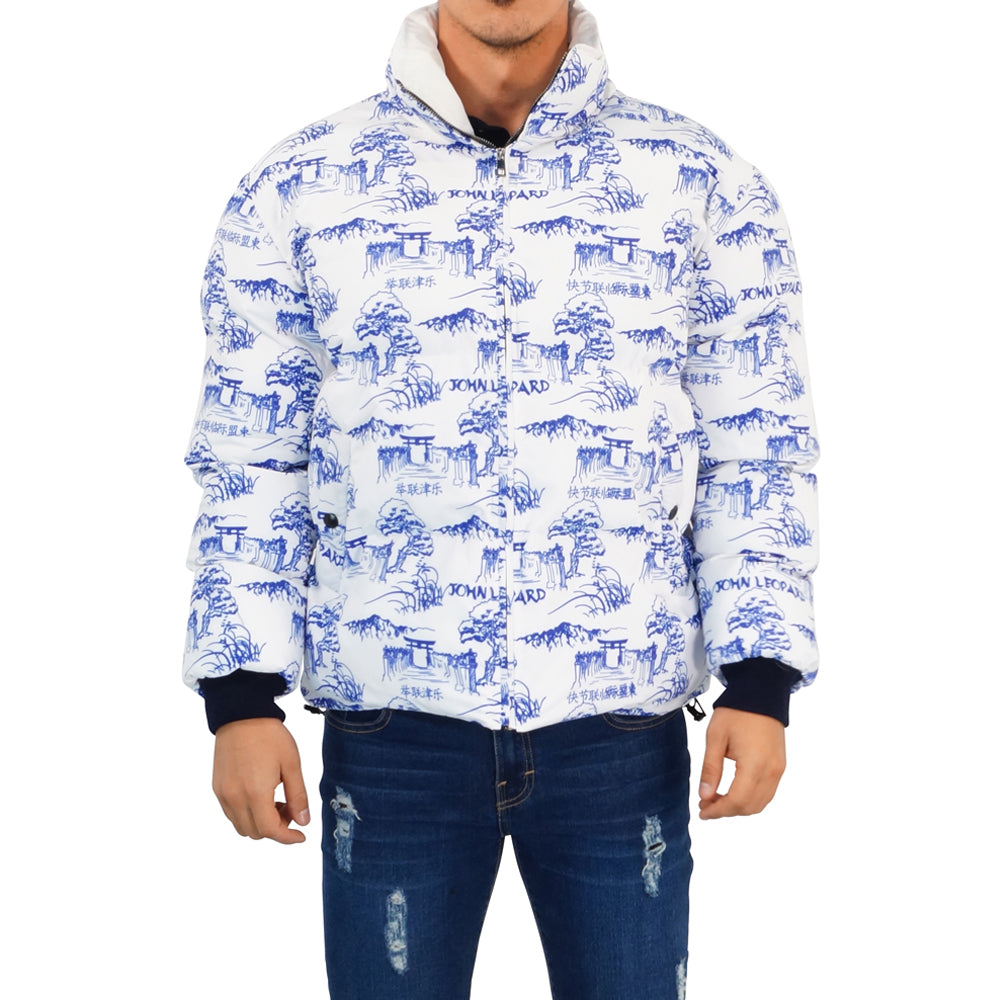 Puffer Jacket Pattern White Zen Garden