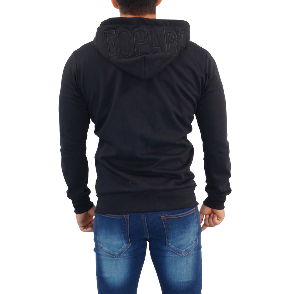 Zipped Hoodie Negra Patch Big Logo Negro