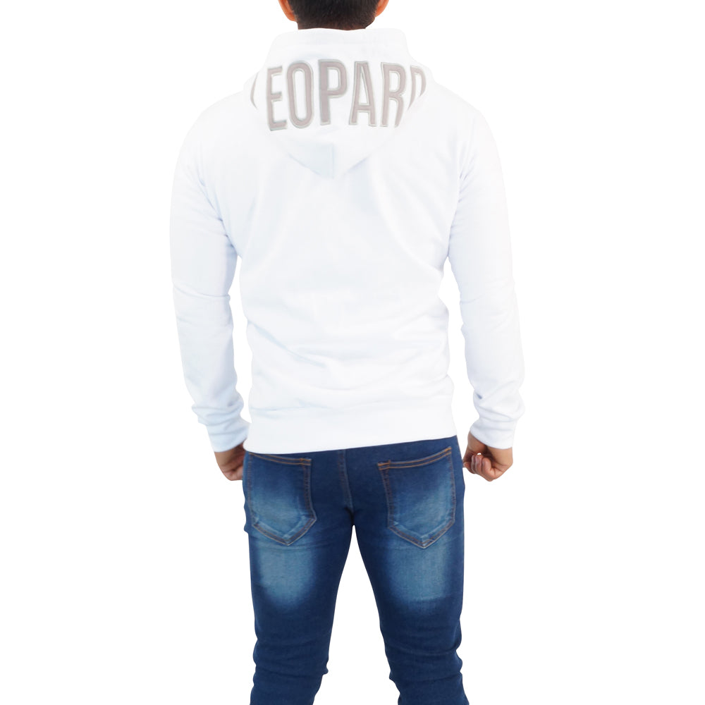 Zipped Hoodie Blanca Patch Big Logo Plata