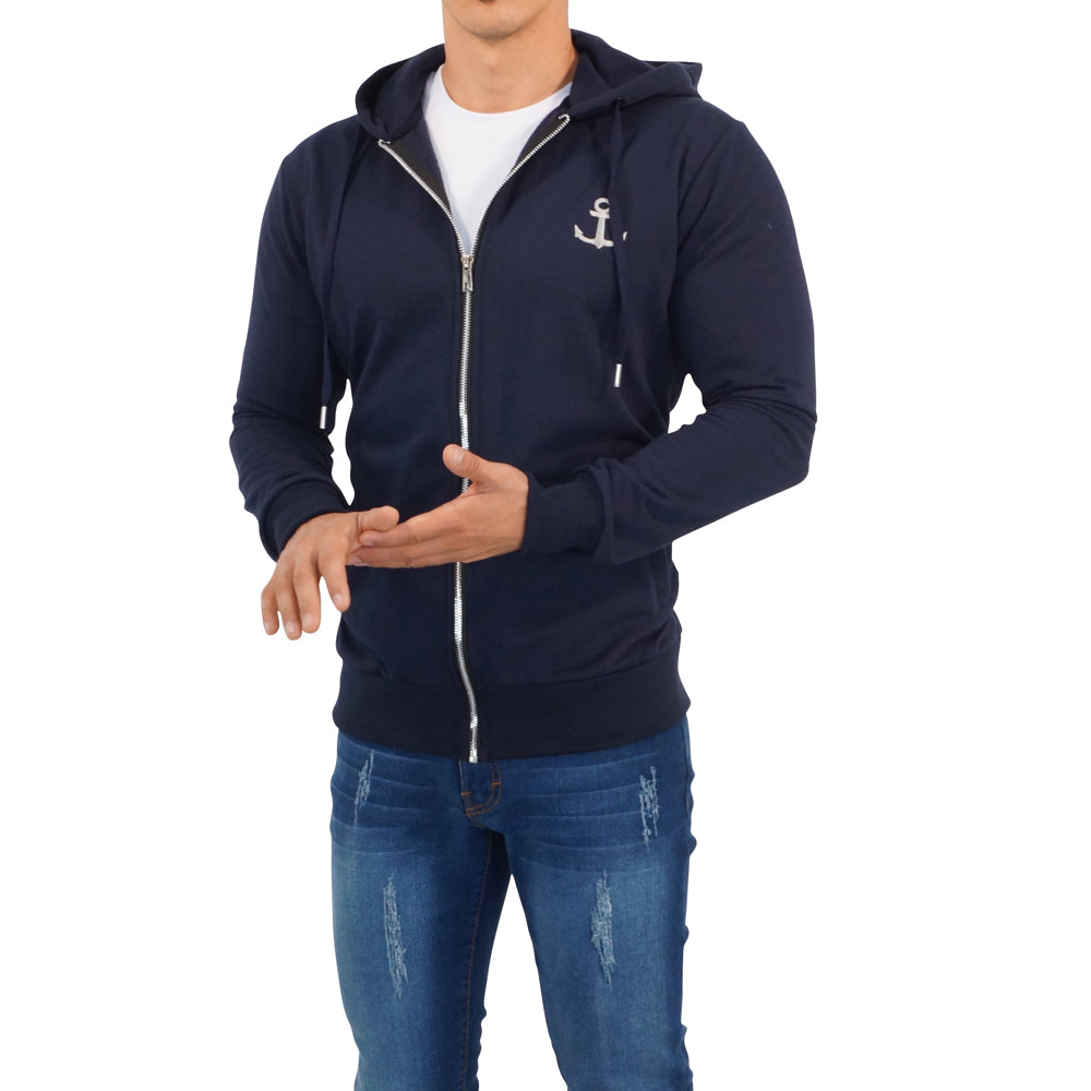 Zipped Hoodie Marino Patch Big Logo Marino