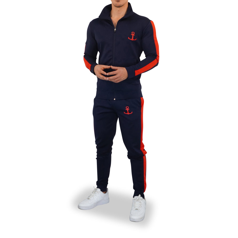 Elite Track Suit Pants Navy Red Stripe