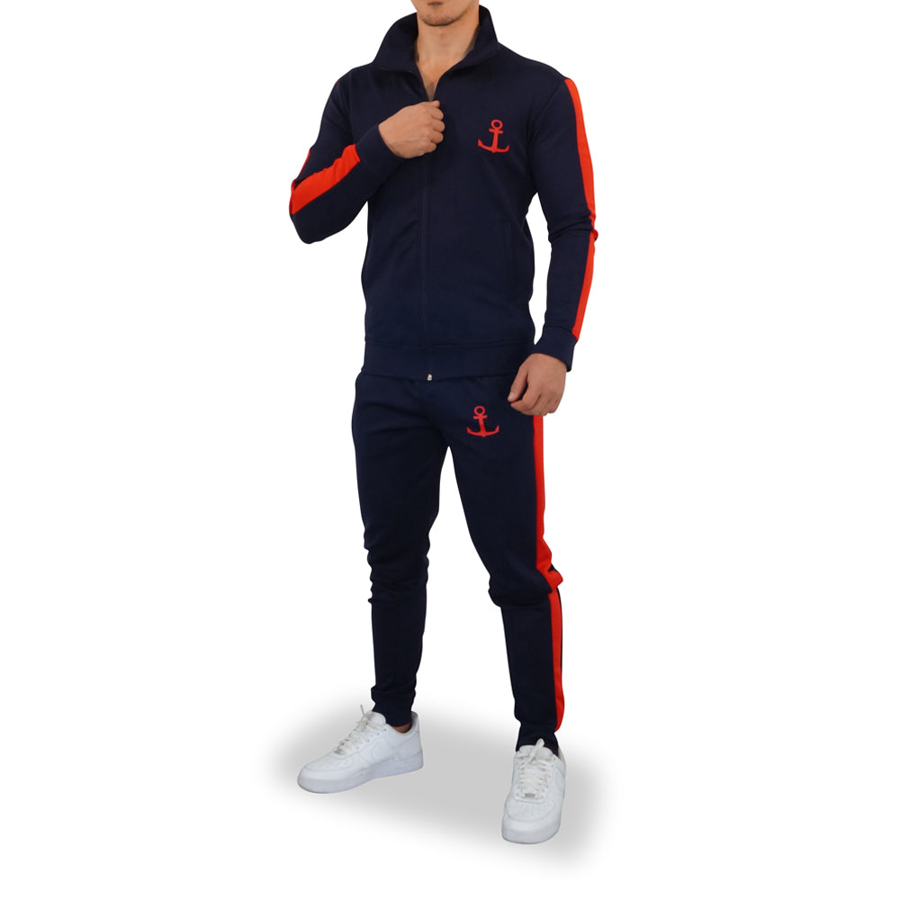 Elite Track Suit Pants Navy Red Stripe