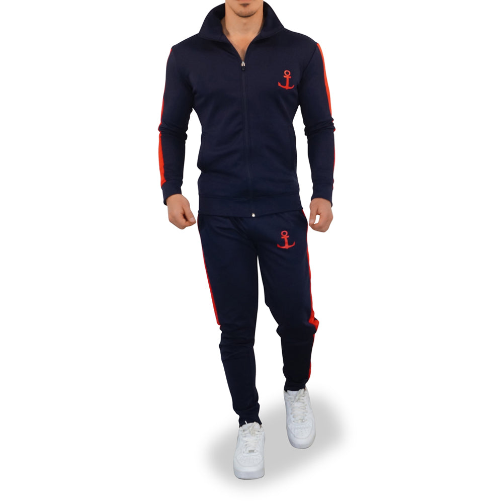 Elite Track Suit Pants Navy Red Stripe