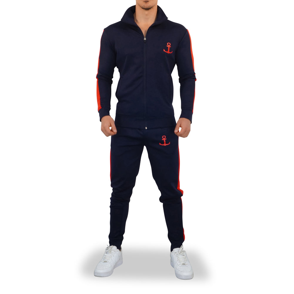Elite Track Suit Pants Navy Red Stripe