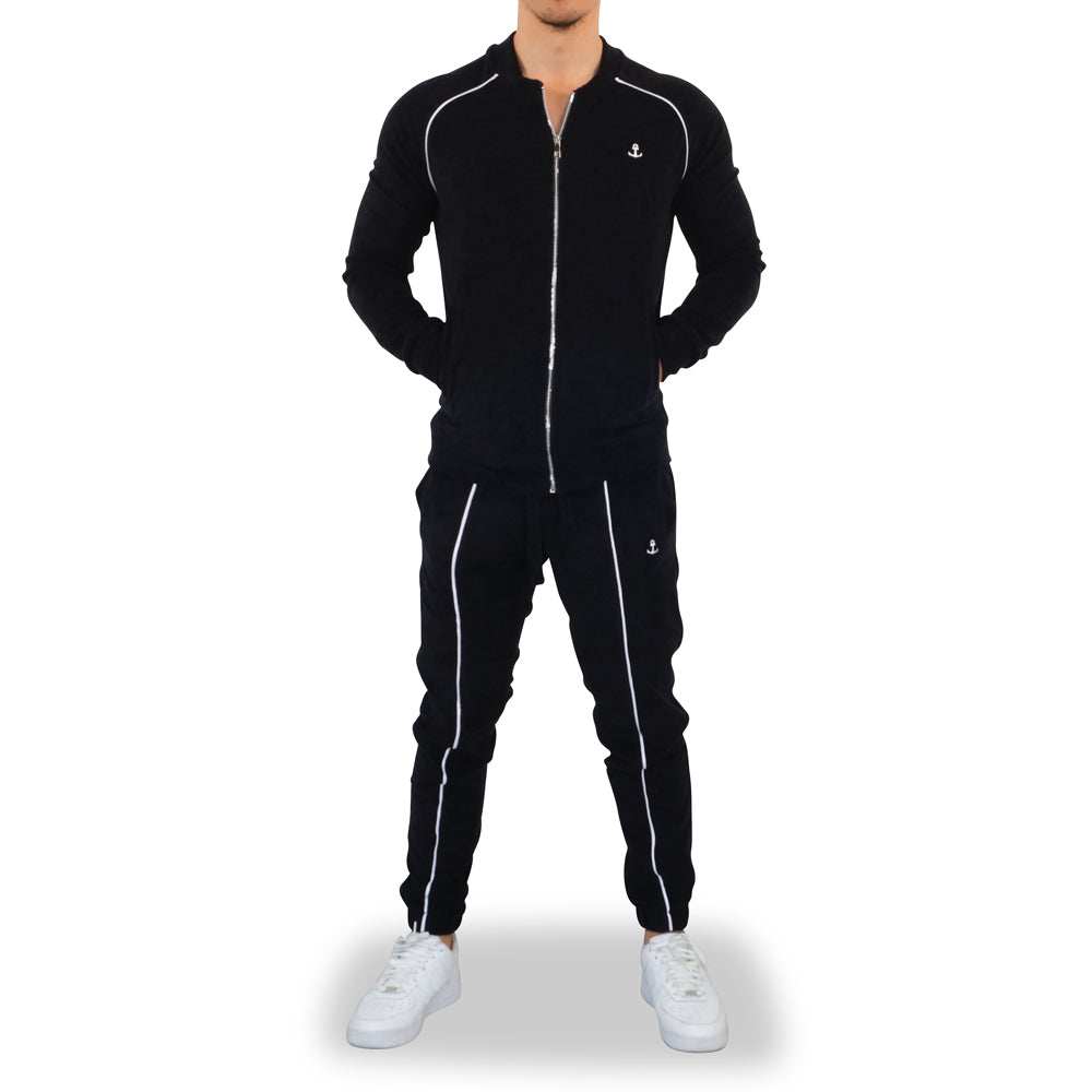 Towel Tracksuit Black White Logo