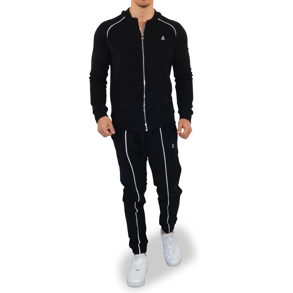 Towel Tracksuit Black White Logo
