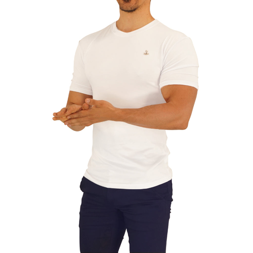 Playera Manga Corta Blanca Metal Emblem