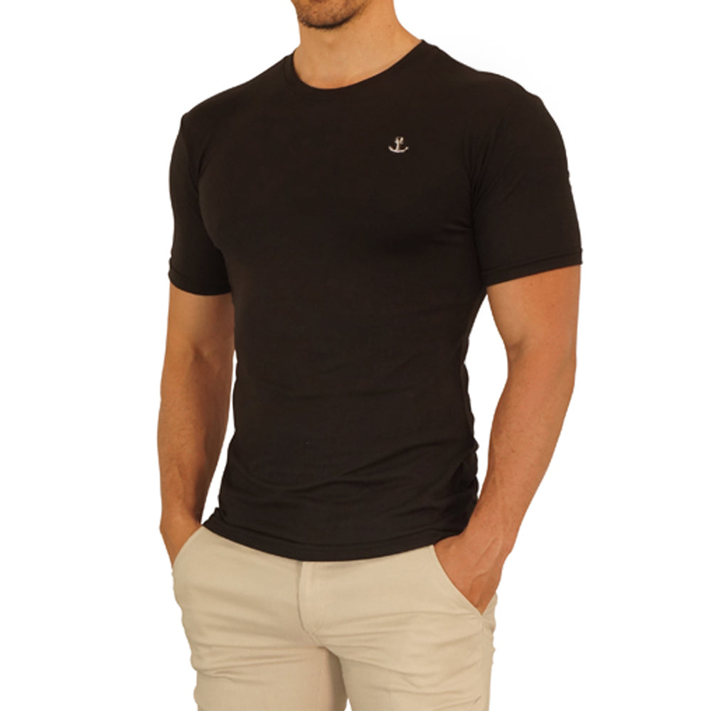 Playera Manga Corta Negra Metal Emblem