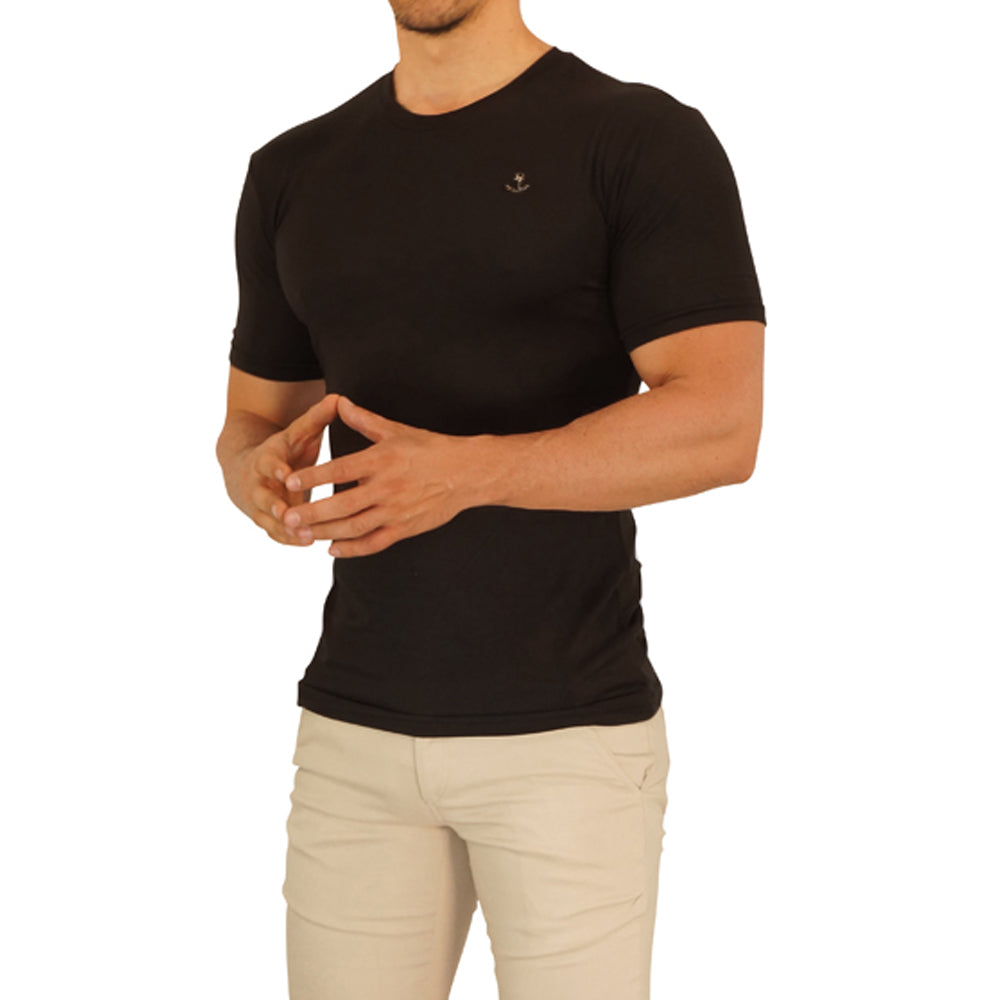 Playera Manga Corta Negra Metal Emblem