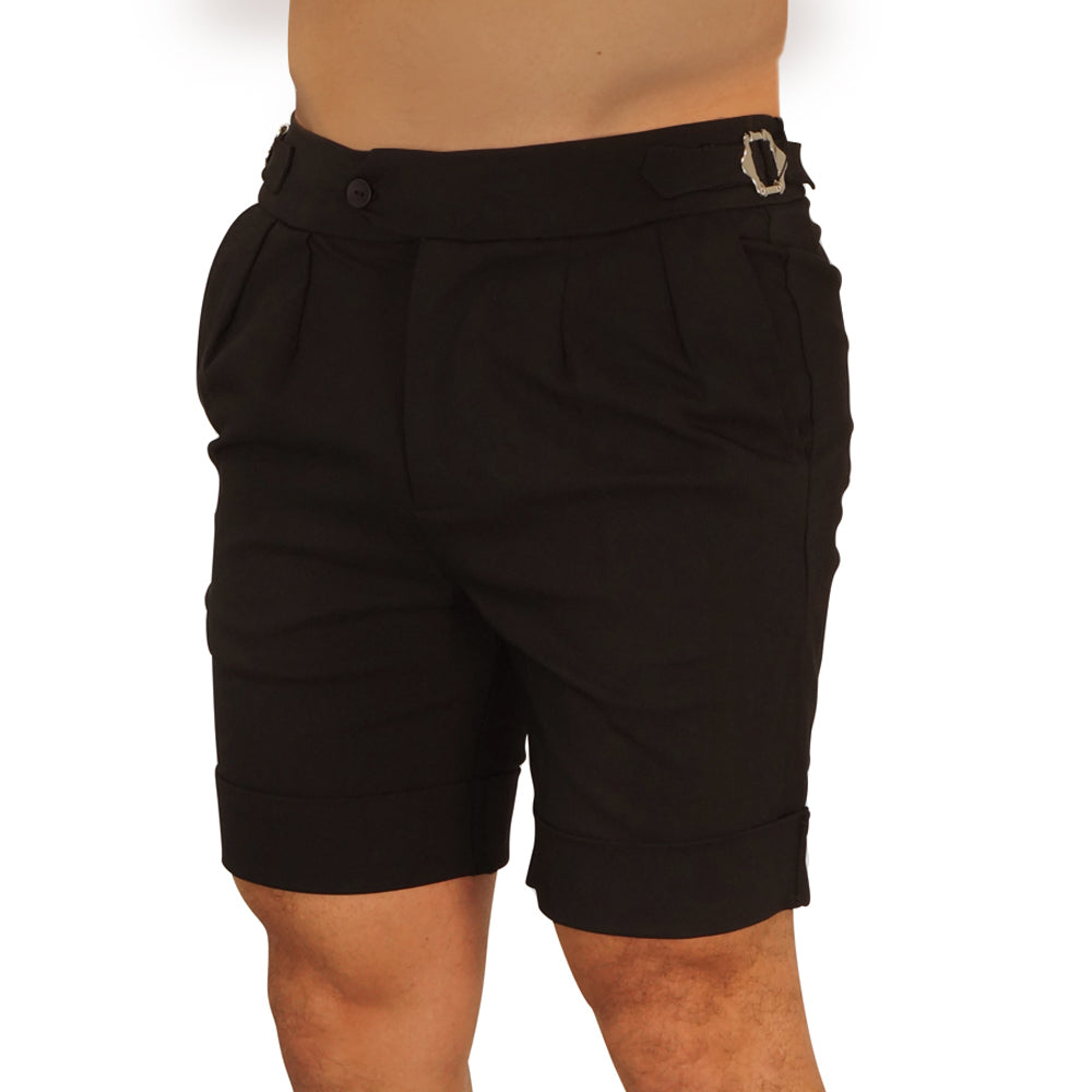 Short Pleated & Buckles Black