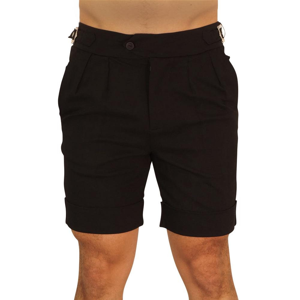 Short Pleated & Buckles Black