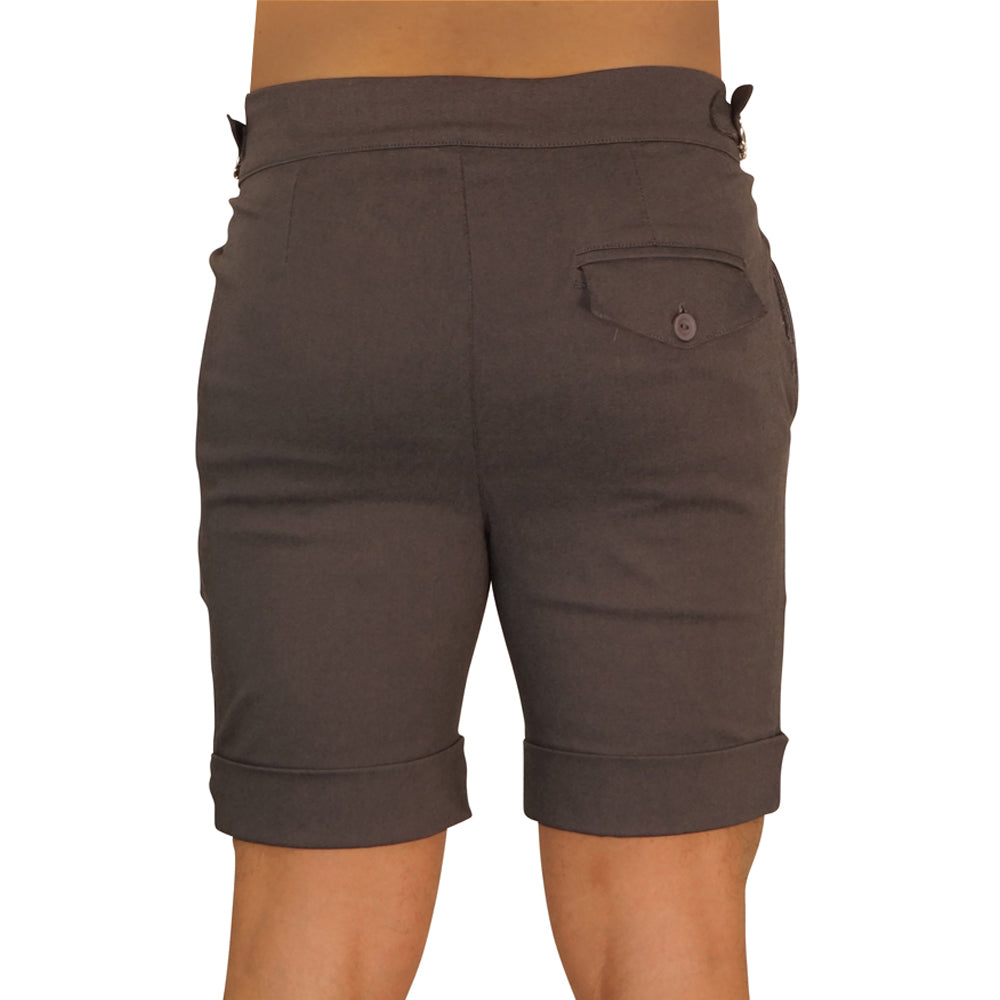 Short Pleated & Buckles Light Gray