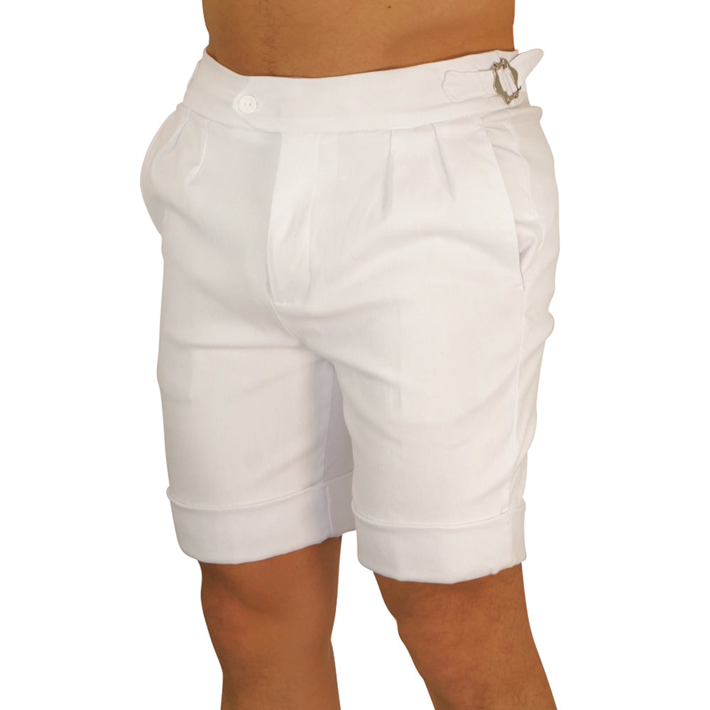 Short Pleated & Buckles Blanco