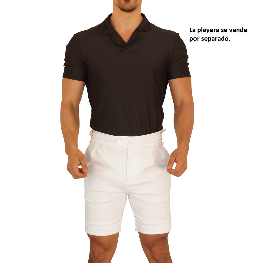 Short Pleated & Buckles Blanco