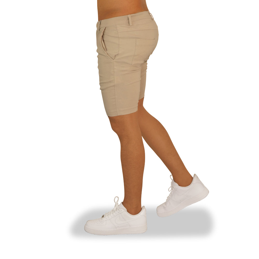 Beige Chino Ultra Stretch Skinny Shorts