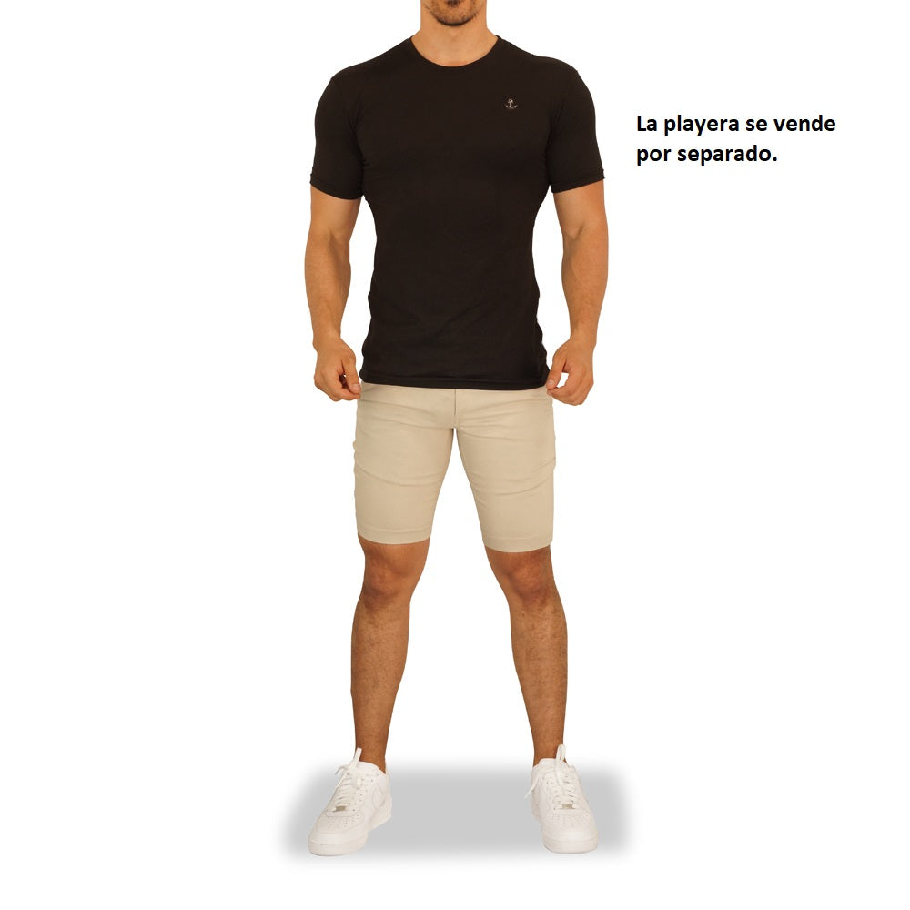 Beige Chino Ultra Stretch Skinny Shorts