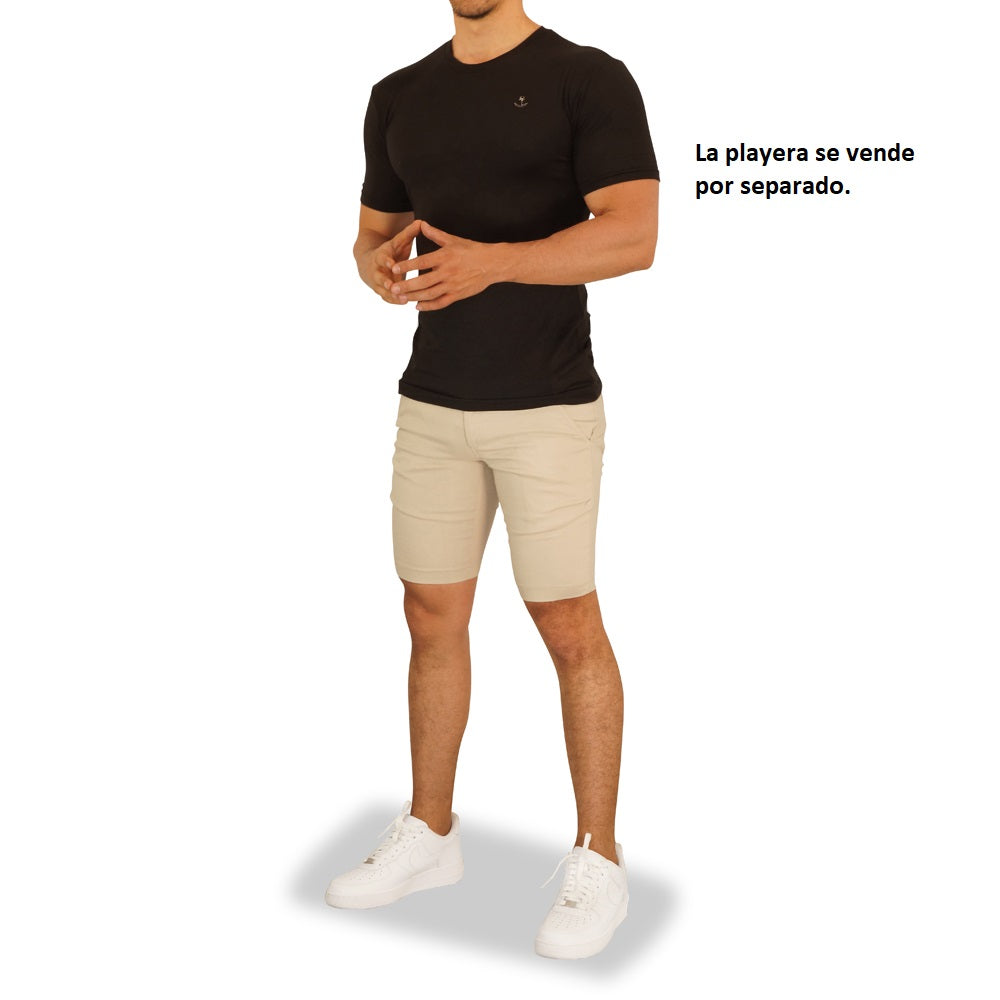 Beige Chino Ultra Stretch Skinny Shorts