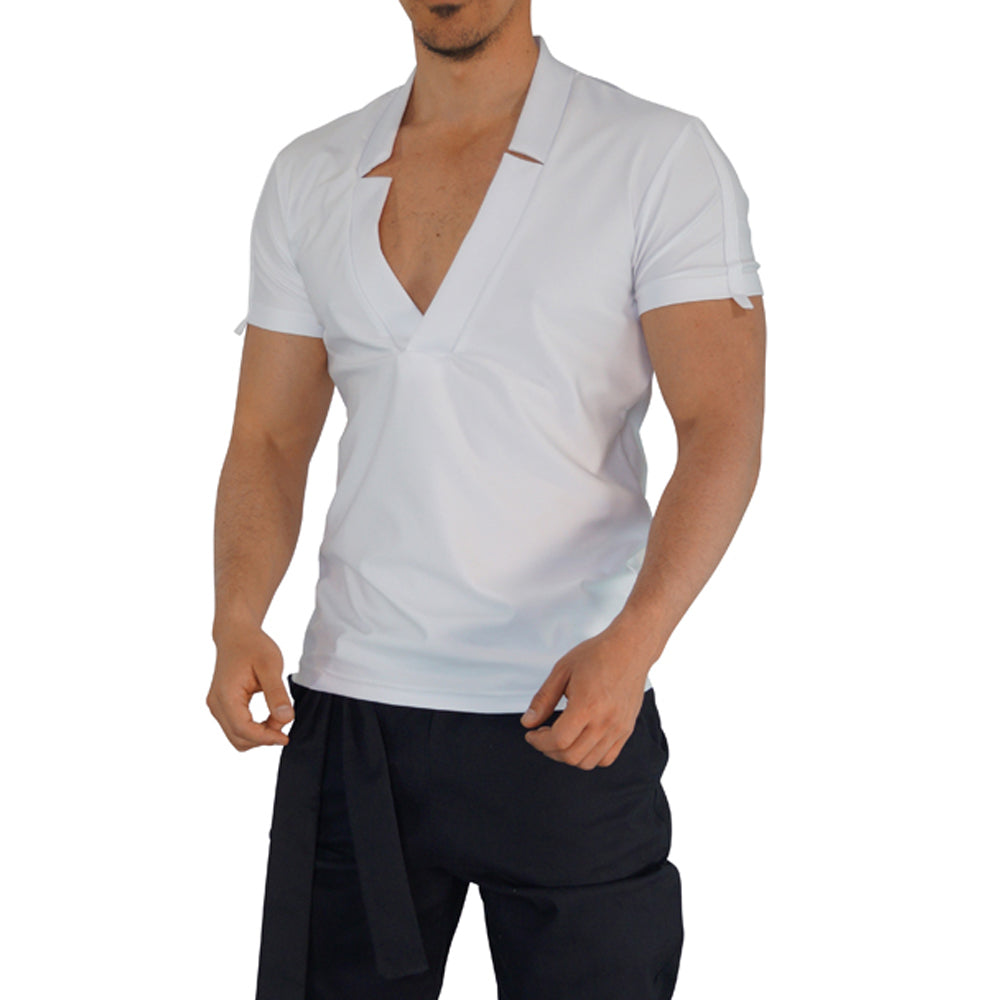 V Neck Beach Deep V Neck White T-shirt