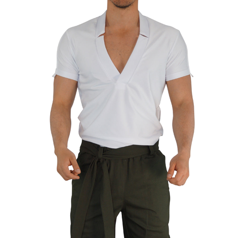 V Neck Beach Deep V Neck White T-shirt