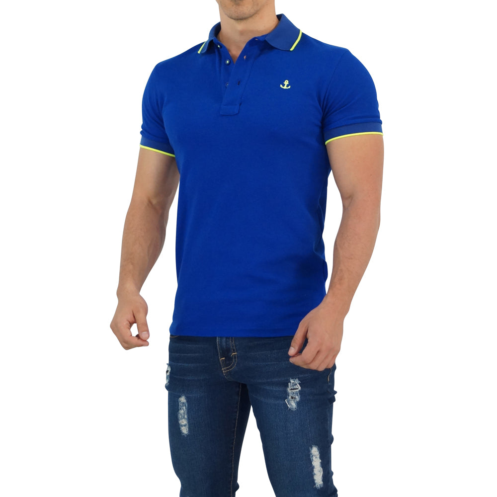 Playera Polo Rey Mangas Rey Logo Amarillo Neon