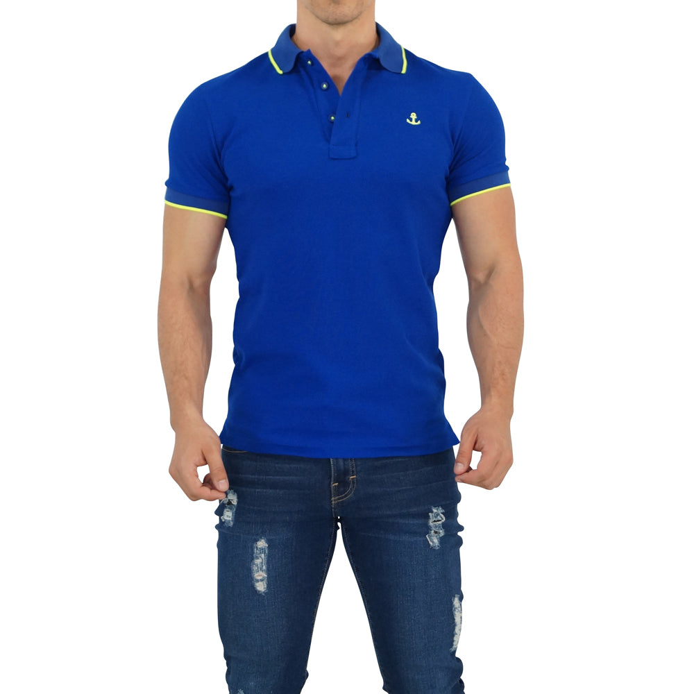 King Logo Neon Yellow Polo Shirt with King Sleeves