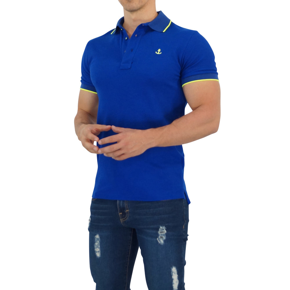 King Logo Neon Yellow Polo Shirt with King Sleeves