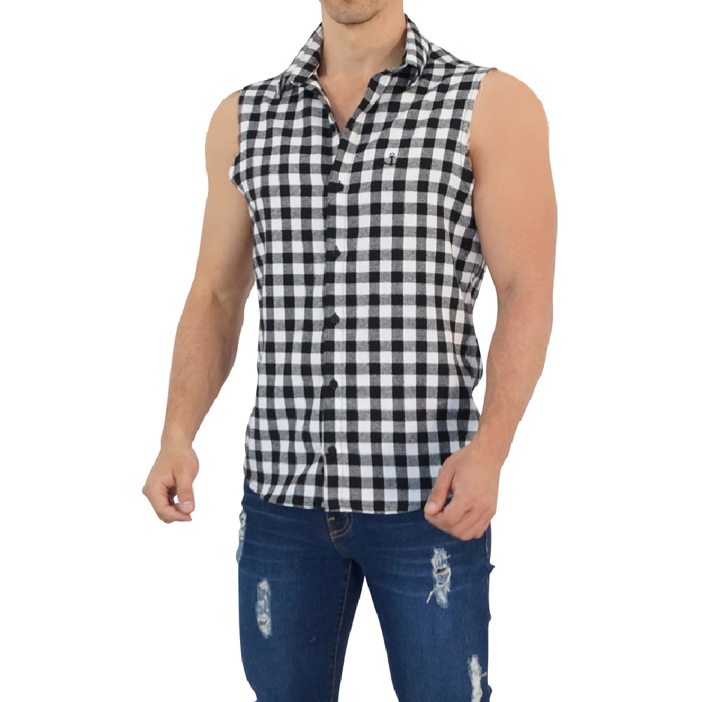 Camisa Flannel Cutoff Shirt Light Gray