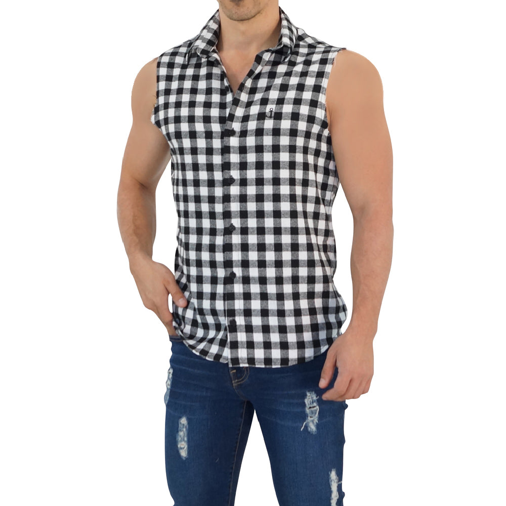 Camisa Flannel Cutoff Shirt Light Gray