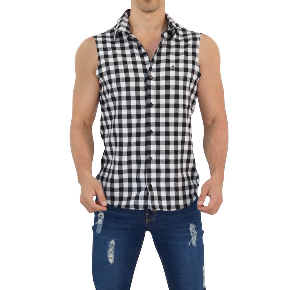 Camisa Flannel Cutoff Shirt Light Gray