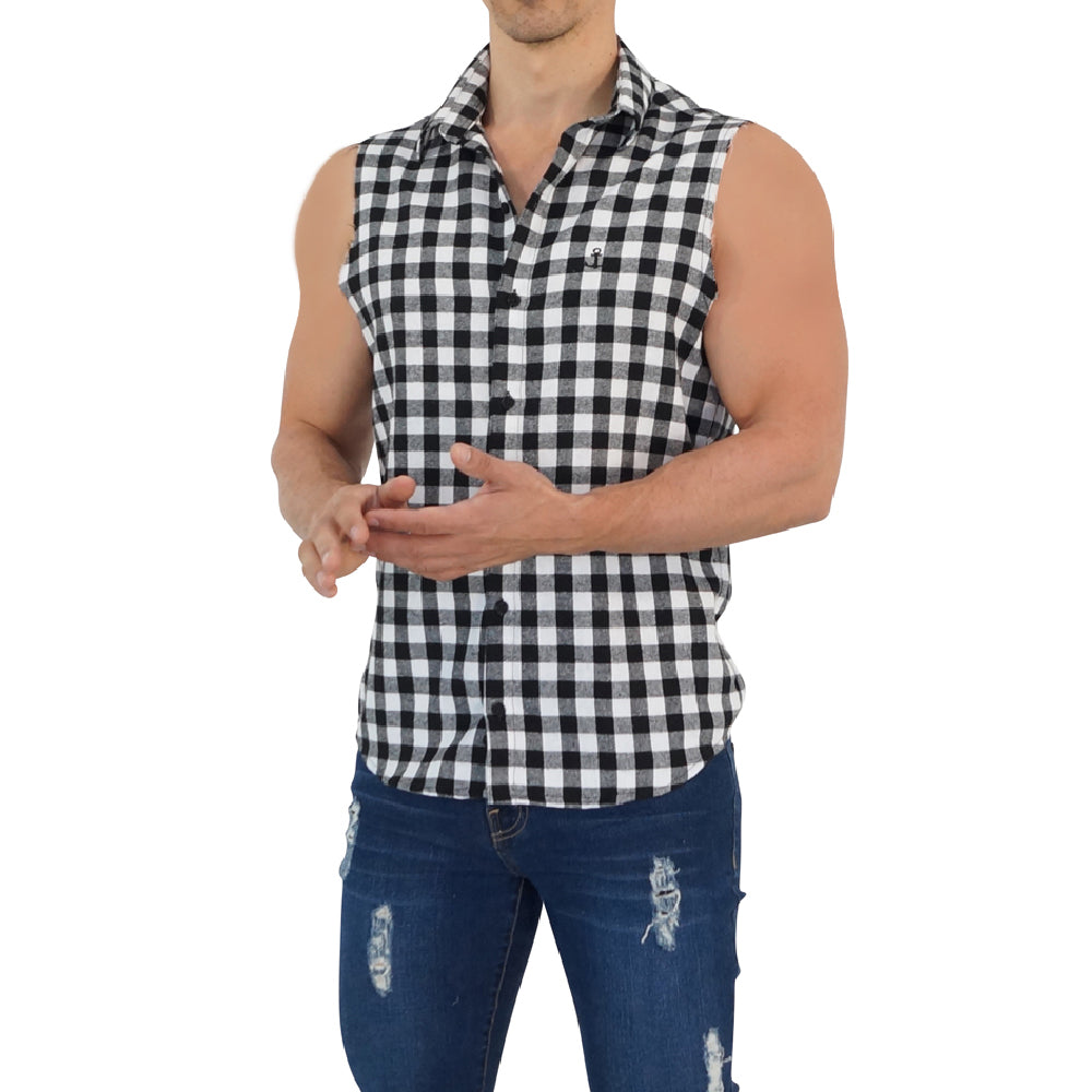 Camisa Flannel Cutoff Shirt Light Gray
