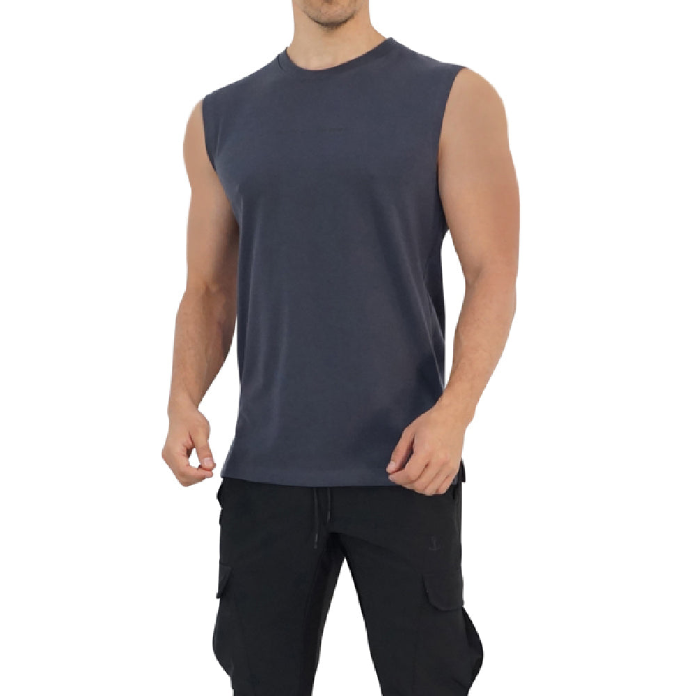 Turn The Pain Cut Off Tank Top Steel Gray